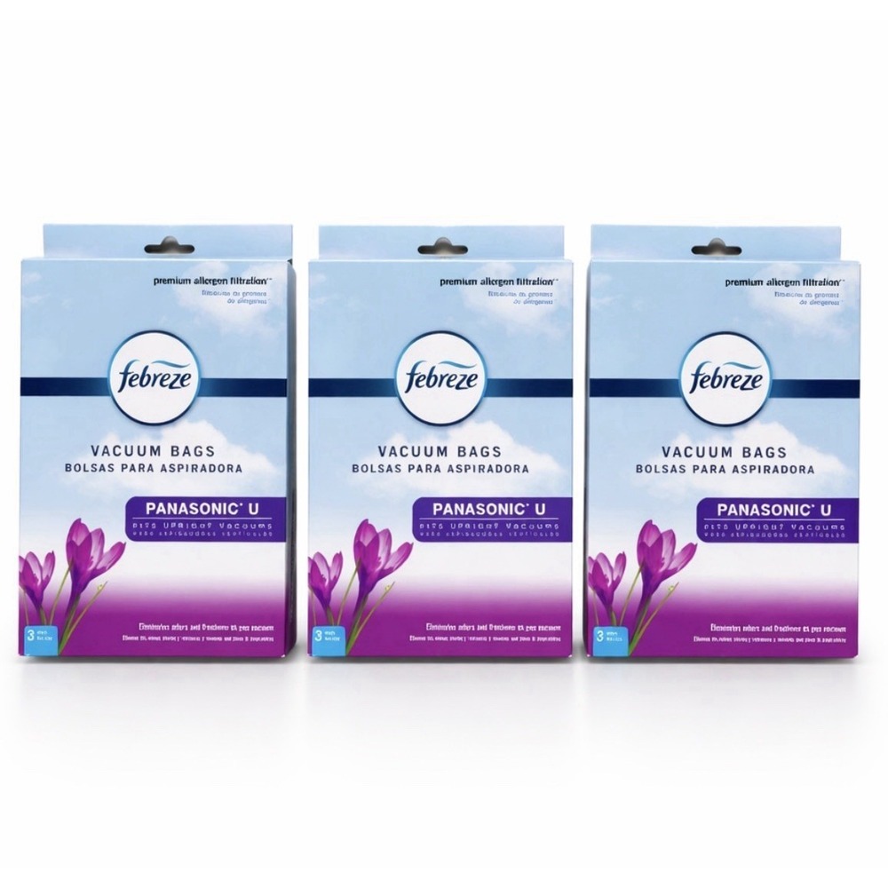 Febreze Vacuum Bags Panasonic U Upright Spring & Renewal 3 Packs 9 Bags Allergen